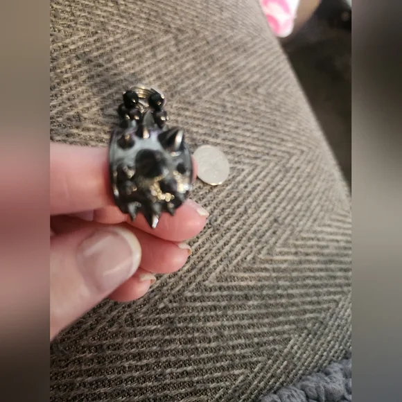 Rings Black Spiked Ring and Beaded - Picture 3 of 8